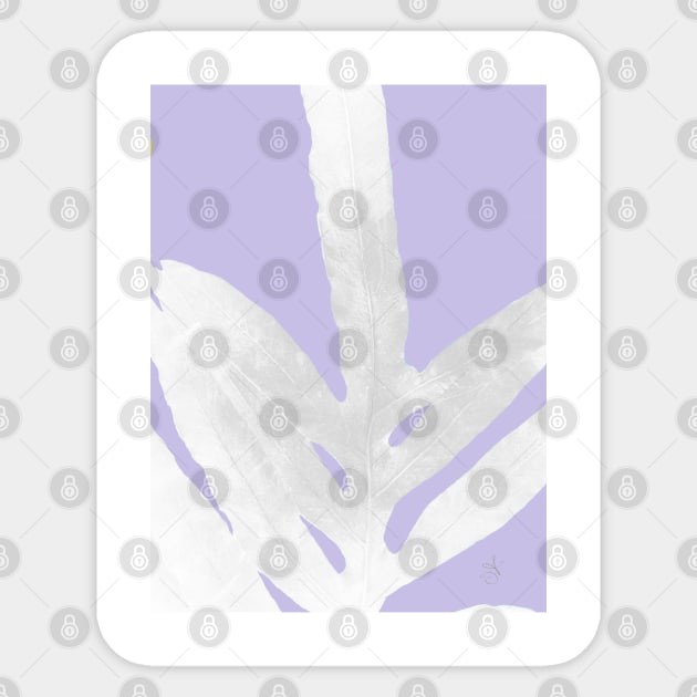 Green Fern on Lavender Inverted Sticker by ANoelleJay